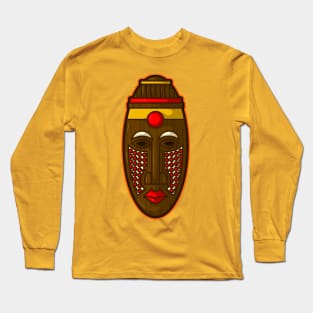 Ancient african aboriginal mask design Long Sleeve T-Shirt